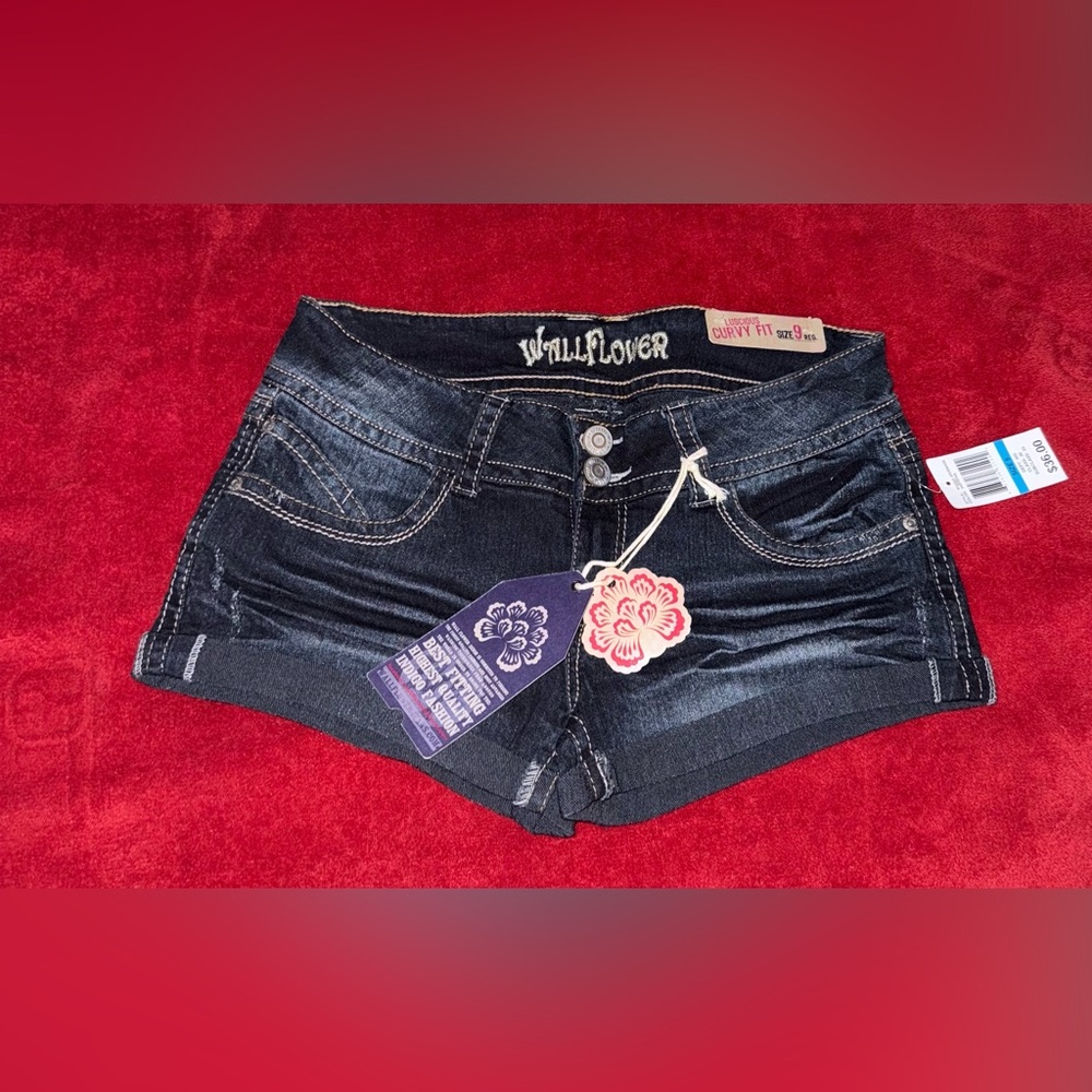Wallflower Women's Dark Blue Jean Shorts